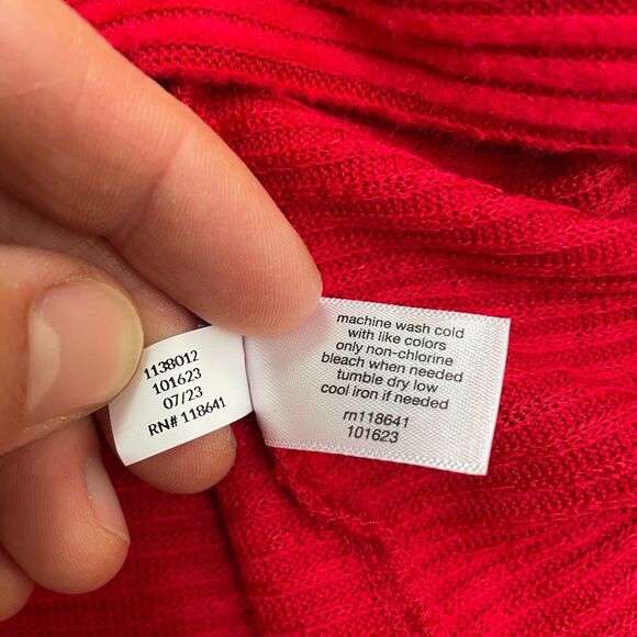 Lane Bryant Mock Neck Tunic Ribbed Knit Pullover Sweater Women 14/16 Red Stretch - Picture 5 of 11